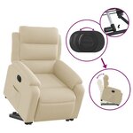 vidaXL Fauteuil inclinable électrique crème tissu