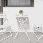 vidaXL Table bistrot Blanc 55 x 55 x 72 5 cm Acier revêtu de poudre