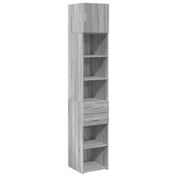 vidaXL Armoire de rangement mince sonoma gris 40x42 5x225 cm