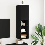 vidaXL Meuble TV Noir 30.5 x 30 x 102 cm Bois d'ingénierie