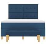 vidaXL Lit à ressorts avec matelas Bleu 140 x 200 cm tissu