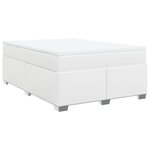 vidaXL Sommier à lattes de lit avec matelas Blanc 140x200cm Similicuir
