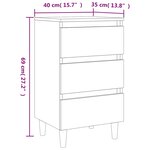 vidaXL Table de chevet avec pieds en bois chêne sonoma 40x35x69 cm