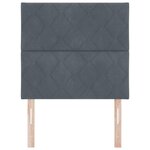 vidaXL Tête de Lit LED Geometric Manuel Gris foncé 90 cm Velours