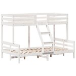 vidaXL Lit superposé sans matelas 90x200/120x200 cm blanc bois massif