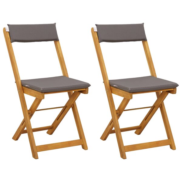 vidaXL Chaises de bistrot d'extérieur 2 pc Gris foncé