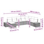 vidaXL Ensemble de Canapés de Jardin 8 pièces avec Coussins Noir Poly Rattan Acacia