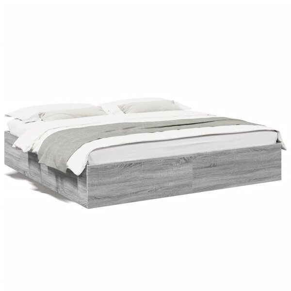 vidaXL Cadre de lit sans matelas sonoma gris 180x200 cm