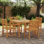 Ensemble de salle à manger de jardin vidaXL en bois massif d'acacia 5 pièces