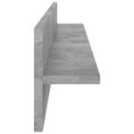 vidaXL Étagères murales 2Pièces Gris béton 80x11 5x18cm bois d'ingénierie
