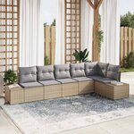 vidaXL Ensemble de canapé de jardin 6 Pièces Beige et Gris clair