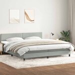 vidaXL Sommier à lattes de lit et matelas gris clair 180x220cm velours