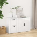 vidaXL Buffet Blanc brillant 100x33x59 5 cm Bois d'ingénierie
