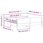 vidaXL Cadre de lit sans matelas cire marron 180x200cm bois pin massif