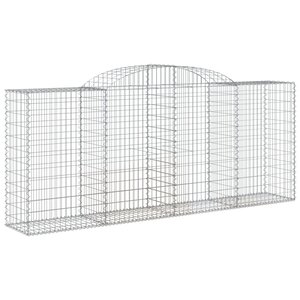 vidaXL Panier de gabions arqué 300x50x120/140 cm Fer galvanisé