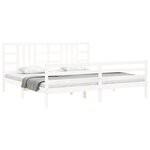 vidaXL Cadre de lit avec tête de lit blanc 200x200 cm bois massif