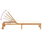 Chaise longue vidaXL avec table et coussin en bois d'acacia