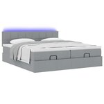 VidaXL Cadre de lit ottoman et matelas gris clair 160x200cm tissu
