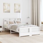 vidaXL Cadre de lit Blanc 120 x 200 cm Bois massif en pin