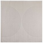 vidaXL Tapis de surface Carré HUARTE Crème 240 x 240 cm Polyester