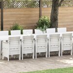 Ensemble de salle à manger de jardin vidaXL 17 pièces avec coussins en rotin poly blanc