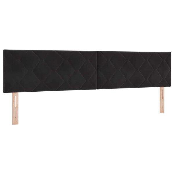 vidaXL Têtière LED en design blocs diamants  noire  200 cm  en velours