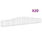 vidaXL Paniers à gabions arqués 20 Pièces 400x30x40/60 cm Fer galvanisé