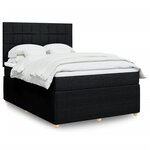 vidaXL Sommier à lattes de lit avec matelas Noir 160x200 cm Tissu