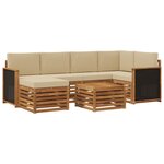 vidaXL Ensemble de canapés d'extérieur 6 pc Naturel