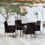 vidaXL Ensemble à manger de jardin 5 Pièces Noir