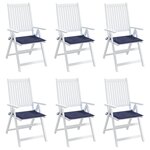 vidaXL Coussins de palette lot de 6 bleu marine 40x40x3cm tissu oxford