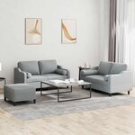 vidaXL Ensemble de canapés 3 Pièces coussins gris clair tissu
