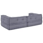 vidaXL Canapé modulaire 3 Pièces Gris 140 x 70 x 36 cm tissu