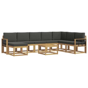 vidaXL Ensemble de canapés d'extérieur 9 pc Blanc et anthracite