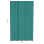 vidaXL Panneaux de toiture 12 Pièces Acier galvanisé Vert 80x45 cm