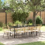 vidaXL Ensemble de salle à manger de jardin 9 pièces avec coussins en résine poly brun