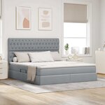vidaXL Lit de Rangement Gris clair 180 x 200 cm Cuir synthétique
