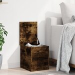 vidaXL Boîte de rangement chêne fumé 30x35x35 cm bois d'ingénierie