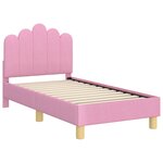 vidaXL Cadre de lit pour tout-petit avec tête de lit Rose 70 x 140 cm