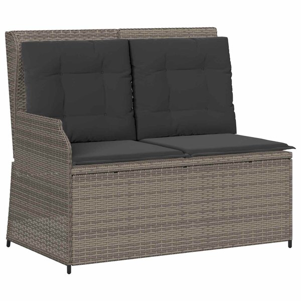 vidaXL Banc de jardin Gris polyrotin
