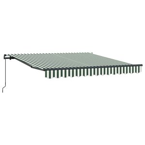 vidaXL Auvent Rétractable Vert et blanc 350 x 250 cm