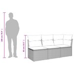 vidaXL Canapé de jardin avec coussins 3 places gris résine tressée