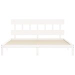 vidaXL Cadre de lit avec tête de lit blanc Super King Size bois massif