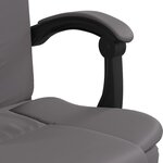 Chaise fauteuil siège pivotante de inclinable de bureau informatique étude similicuir gris 02_0024248