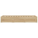 vidaXL Cadre de lit avec tiroirs sans matelas chêne sonoma 75x190 cm
