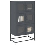 vidaXL Buffet haut anthracite 68x39x123 cm acier