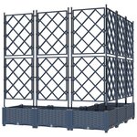 vidaXL Jardinière avec treillis 5 Pièces Grise 120x120x125 5 cm