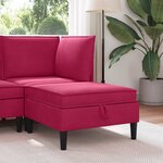 vidaXL Pouf avec Rangement Bordeaux Velours
