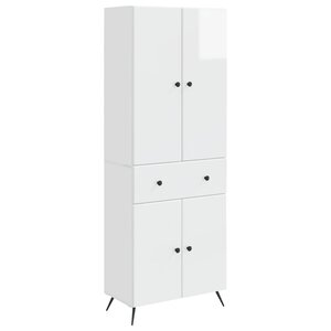 vidaXL 2 Pièces Blanc brillant