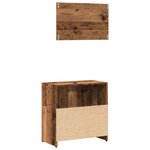 vidaXL Armoire de salle de bain et miroir vieux bois bois d'ingénierie